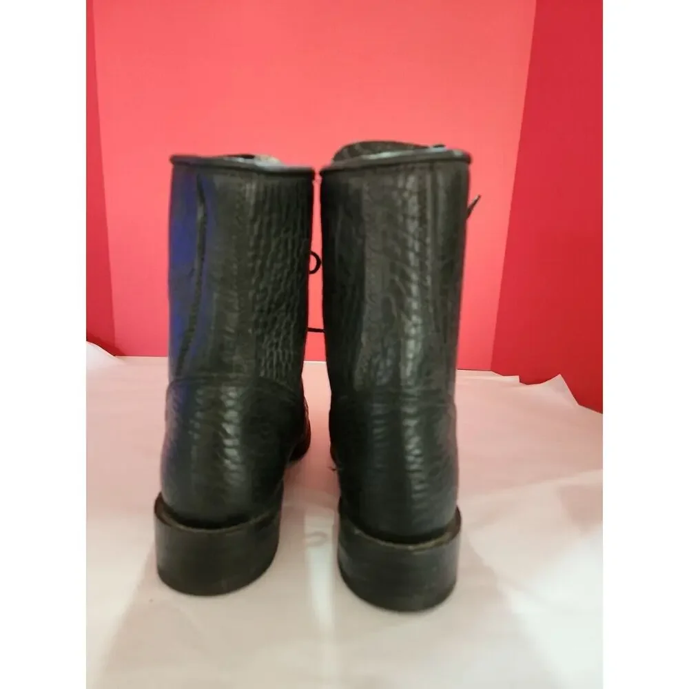 Vtg Durango Men's Size 7.5 Black Leather Lace Up Boots